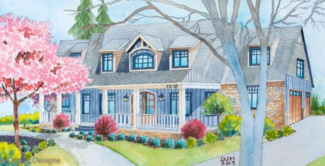 Danae Designs Watercolor Home Portrait Byron Center Michigan1