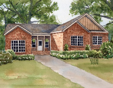 Danae Designs Watercolor Home Portrait Home and Garden Show 2014