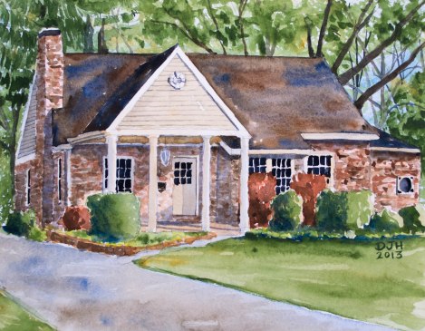 Danae Designs Watercolor Home Portrait Kirkwood Home
