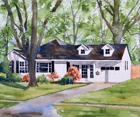 Danae Designs Watercolor Home Portrait Kirkwood House