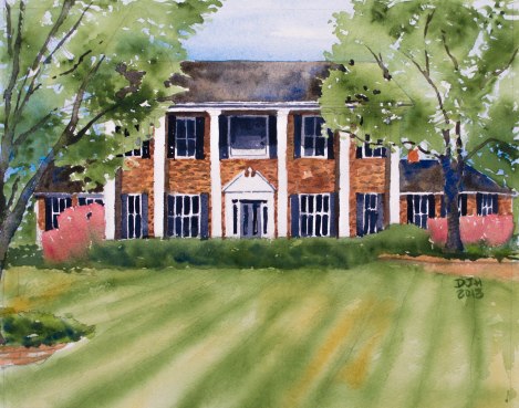 Danae Designs Watercolor Home Portrait Town and Country