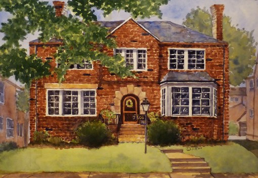 Danae Designs Rendering Home Portraits - University City, Missouri - watercolor 2011