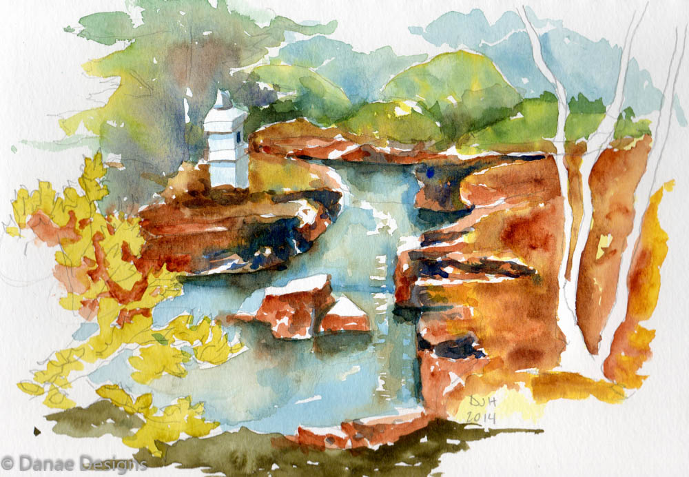 Danae Designs 2 Plein Air Botanical Gardens Saint Louis Watercolor 2014