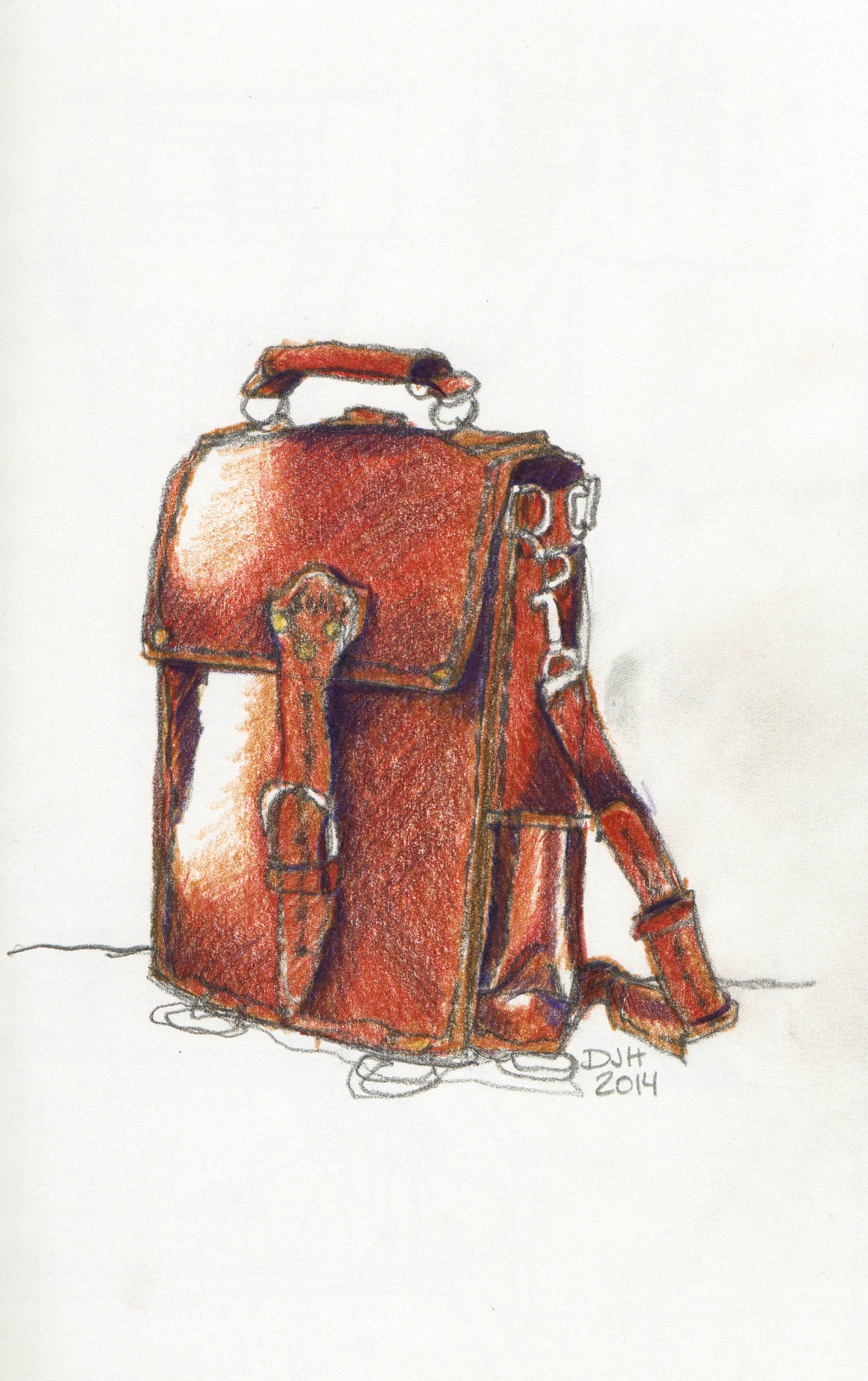 Danae Designs Plein Air Sketch Sattleback Leather Messenger Bag