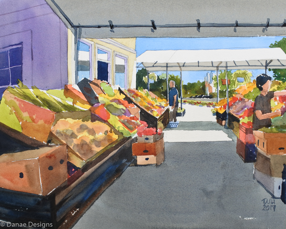 Danae Designs Watercolor Plein Air 2017 Webster Grove Paint Webster Saint Louis Rogers Produce