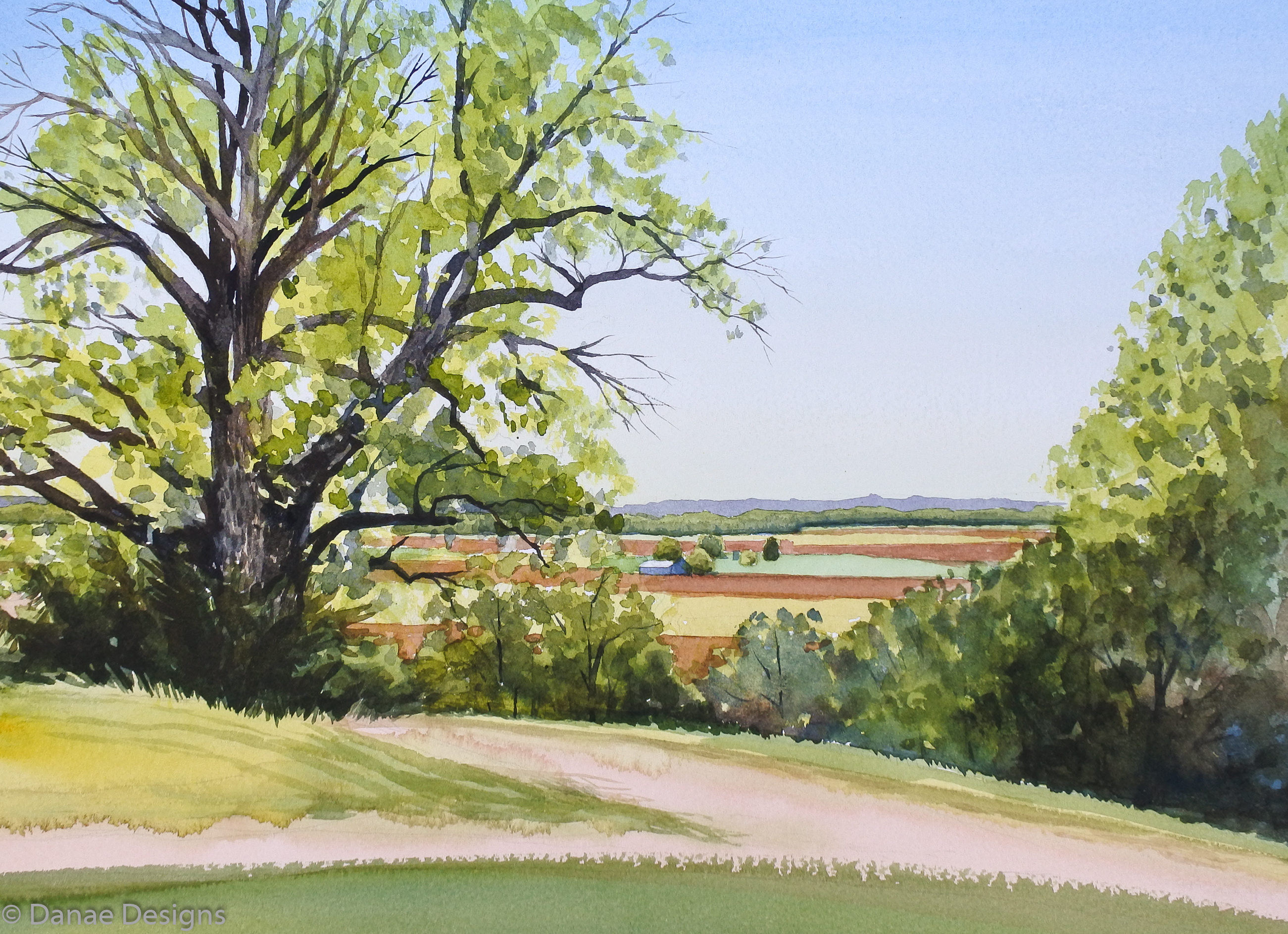 Danae Designs Watercolor Plein Air Atholt Farms Augusta Plein Air Festival