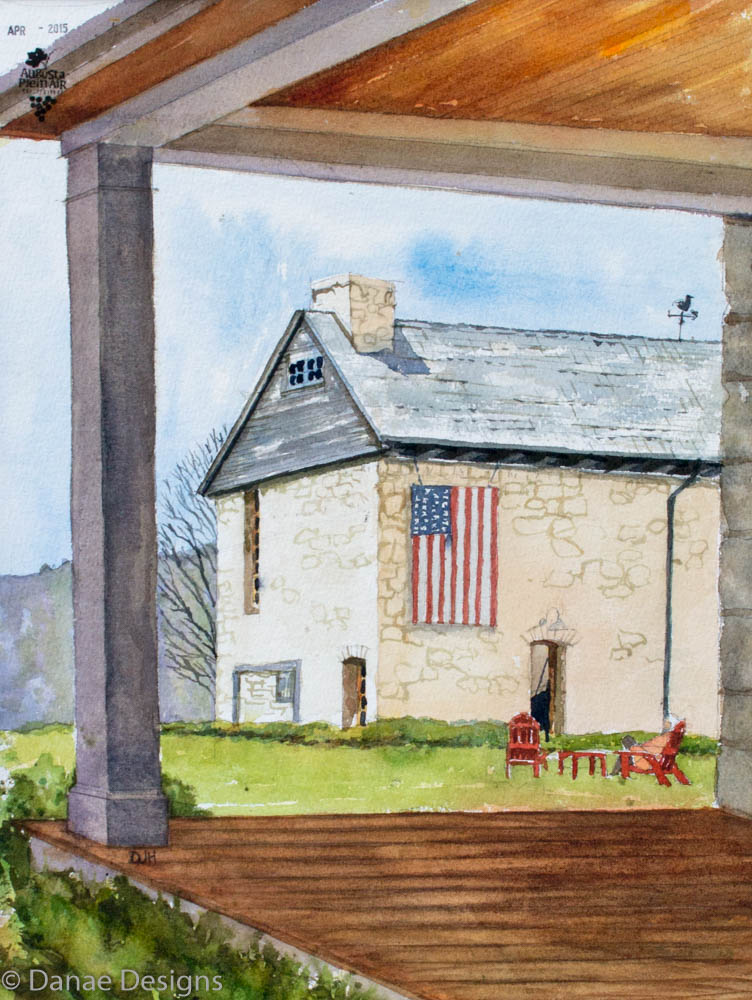 Danae Designs Watercolor Plein Air Bryans Mill Defiance Missouri 2015 Augusta Plein Air Art Festival