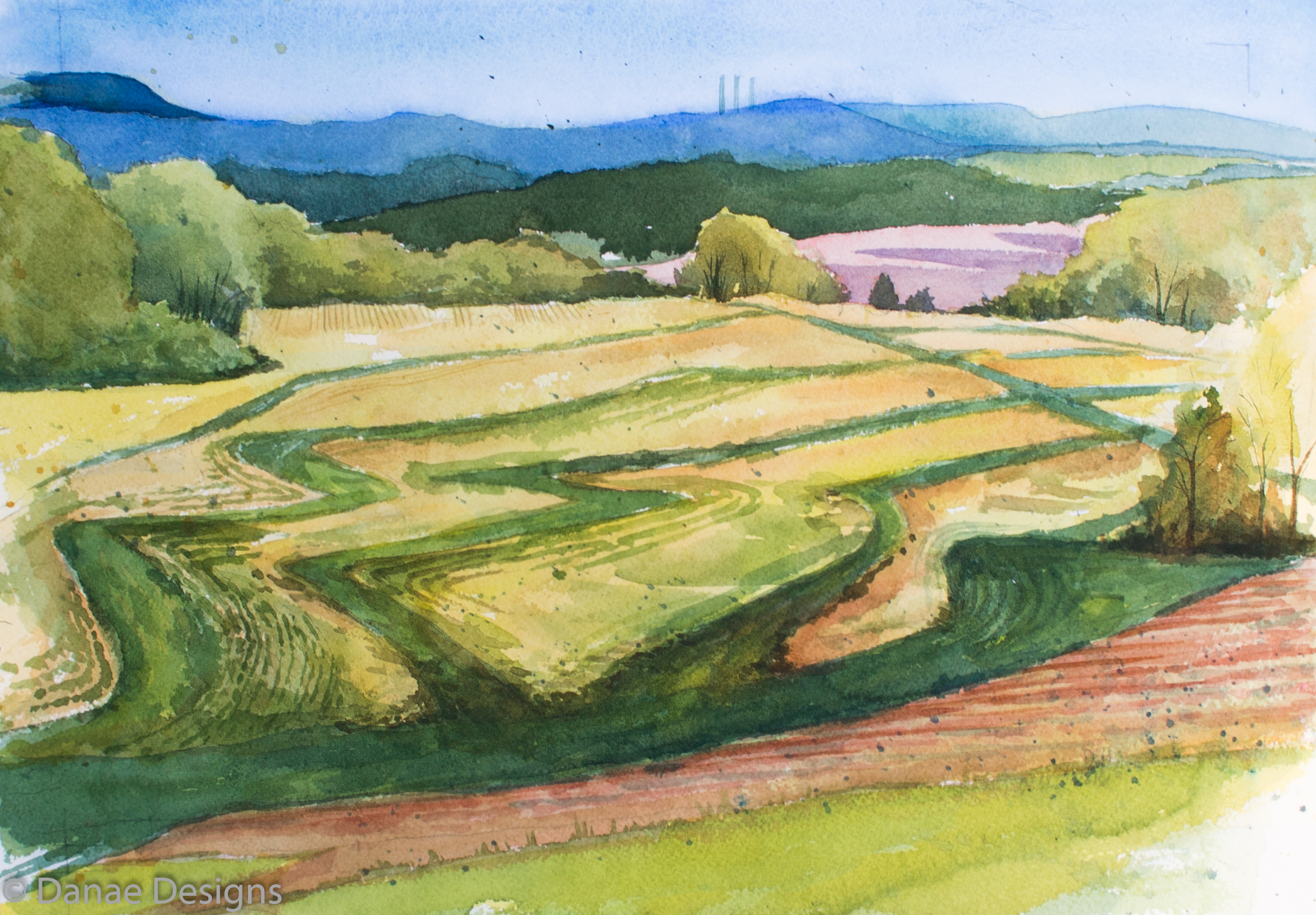 Danae Designs Watercolor Plein Air Washington Old Terraces Augusta Plein Air Art Festival