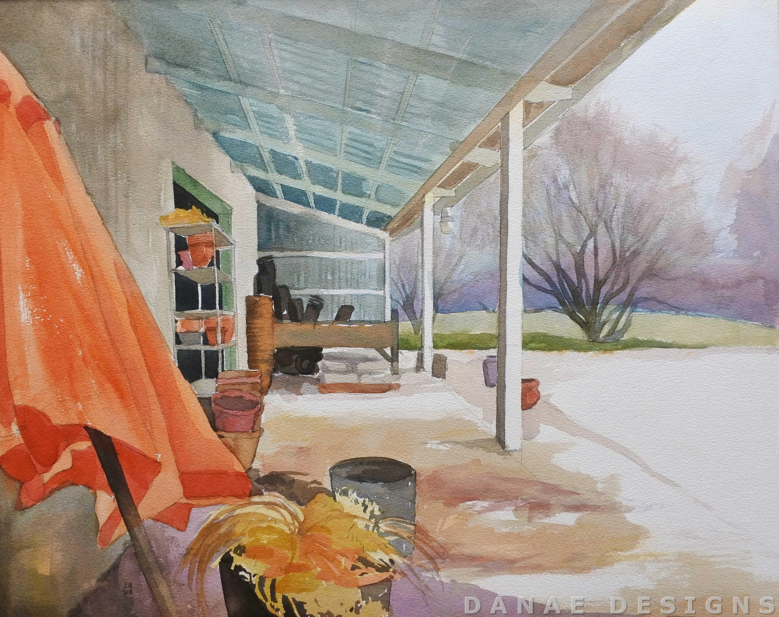 Danae Designs LLC Watercolor Plein Air Augusta Plein Air Festival Defiance Ridge Winery 2018 Saint Louis Missouri