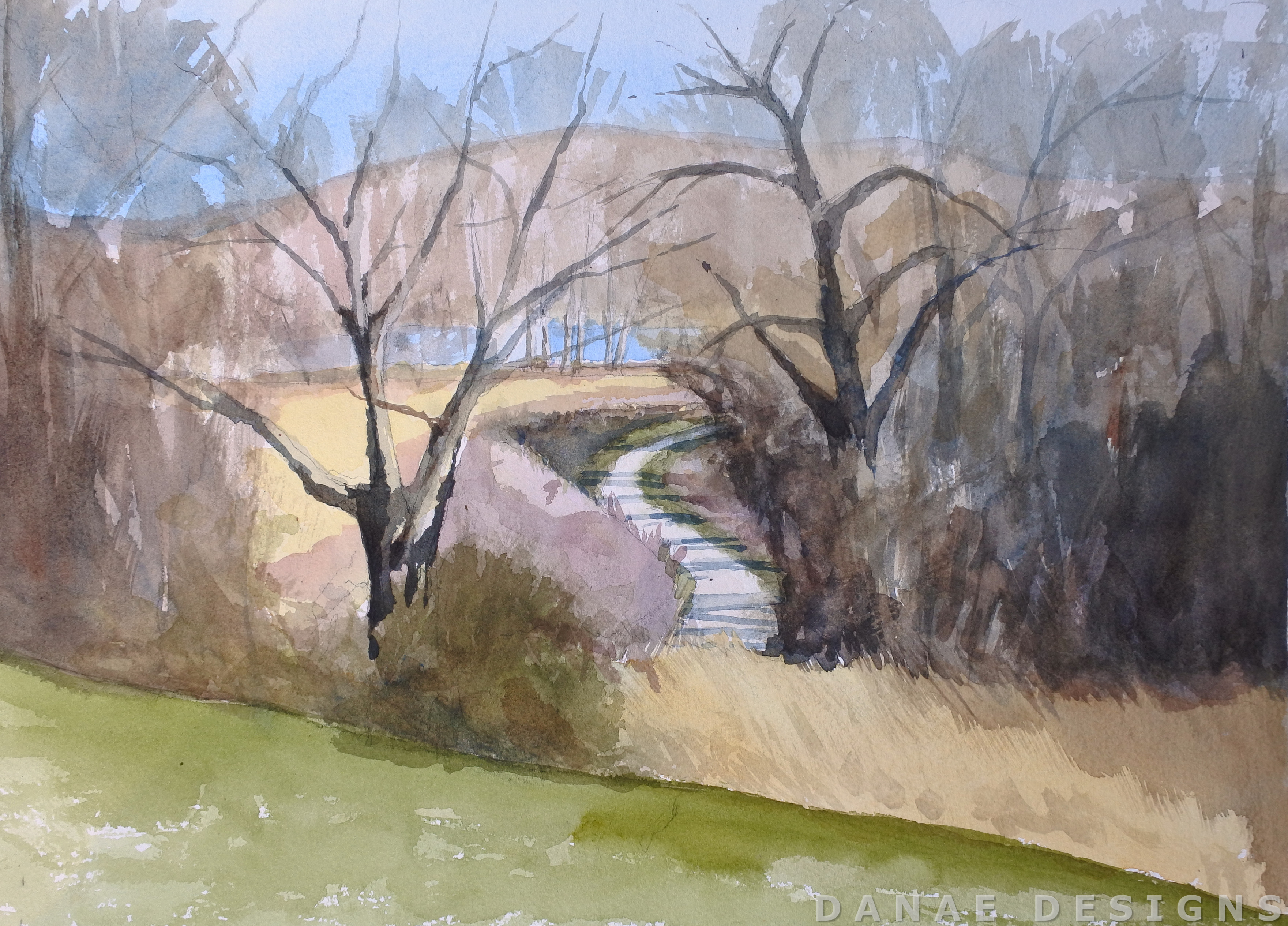 Danae Designs Watercolor 2018 Plein Air Augusta Festival Missouri Saint Louis Augusta Shores Katy Trail