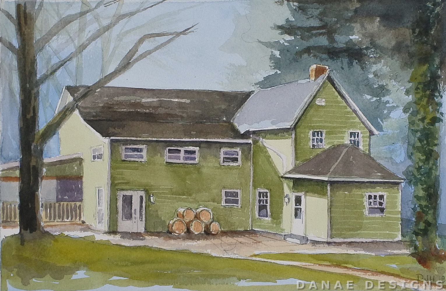 Danae Designs Watercolor 2018 Plein Air Augusta Festival Missouri Saint Louis Lake Creek Winery 1