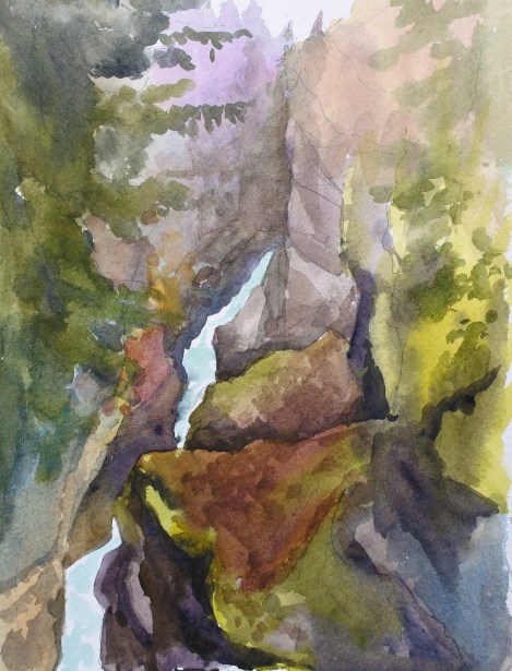 Danae Designs LLC Watercolor Plein Air Europe Garmisch Germany Gorge