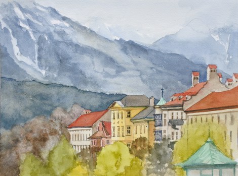 Danae Designs LLC Watercolor Plein Air Europe Innsbruck Austria