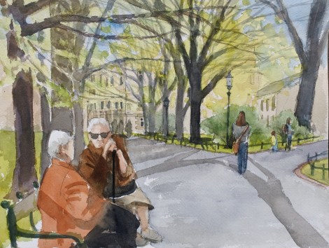 Danae Designs LLC Watercolor Plein Air Europe Krakow Poland Old women